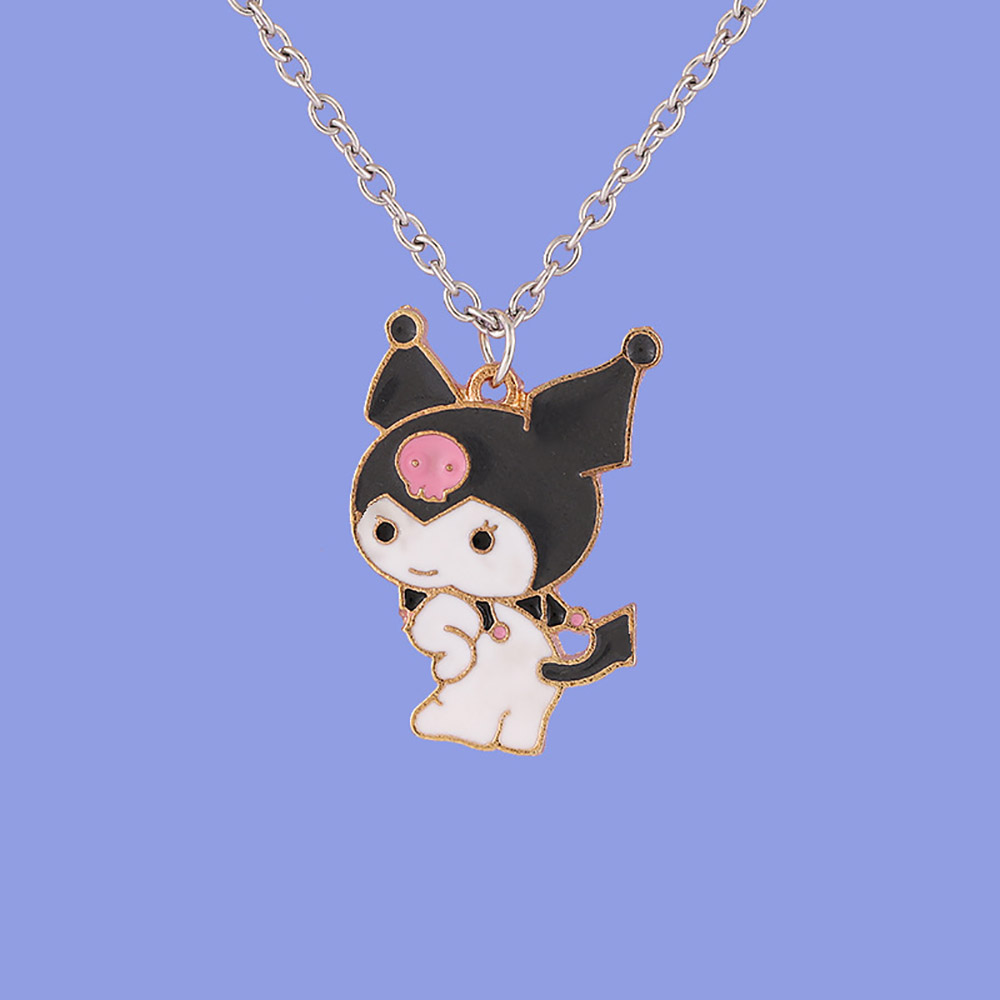 สร้อยคอ Sanrio Kuromi MyMelody คู่ Bestie การ์ตูน Oil Drop สร้อยคอ Kawaii ผู้หญิงอุปกรณ์เสริมเด็ก Growth ของขวัญ