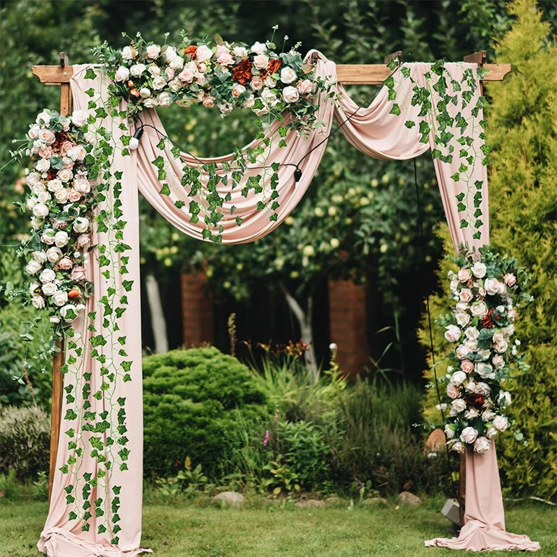 2/4//6/8/10M Foglie di seta False Creeper Foglia verde Edera Stringa di vite per la casa Matrimonio Appeso Ghirlanda Piante artificiali Decorazione