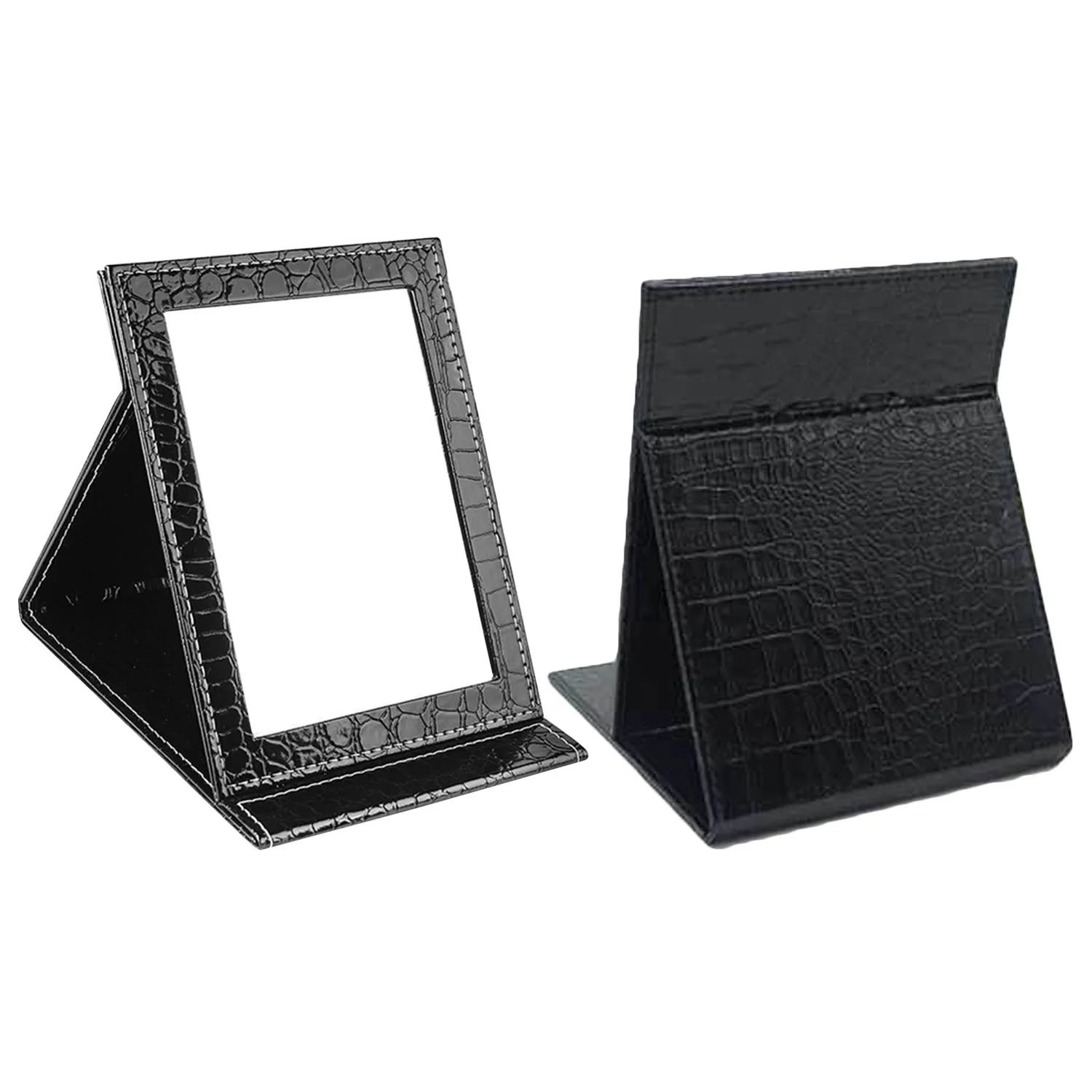 Folding MakeUp Mirror Rectangle Leather Pocket Mirrors Personalised Portable Compact Folding Cosmetic Mirrors