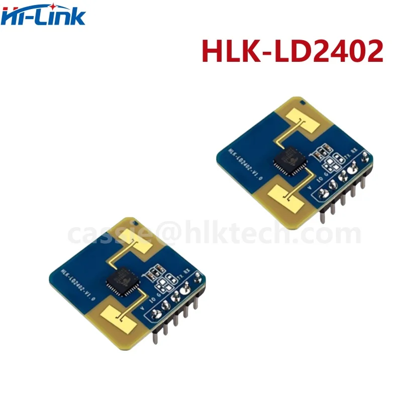 Hi-Link HLK-LD2402 24G Статическое обнаружение присутствия человеческого тела 7 м Датчик миллиметровой волны AIoT Радарный модуль Интерфейсы GPIO и UART