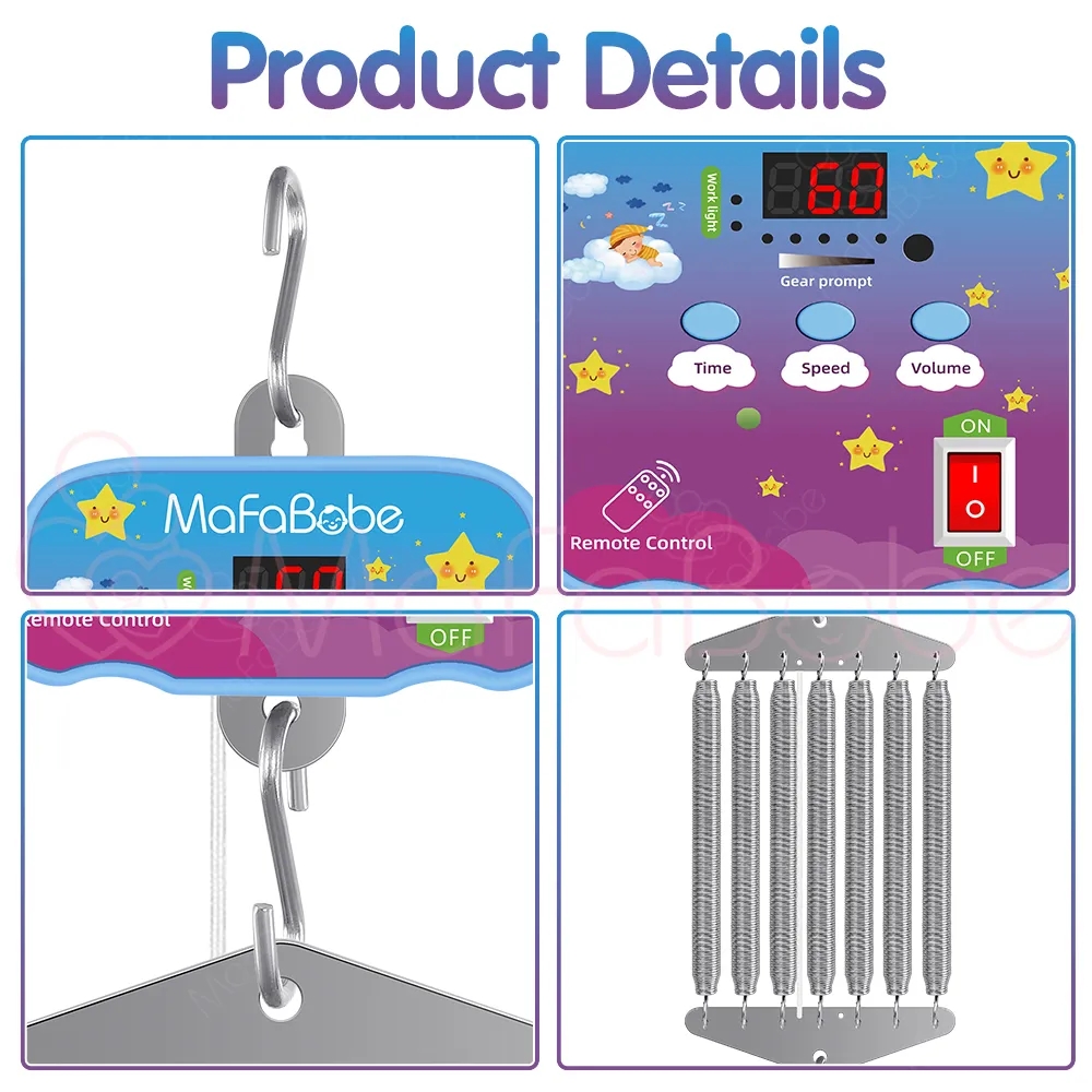 Electronic Baby Cradle Automatic Electric Baby Cradle Spring Elektrik Baby With Remote Control And Sarong Set