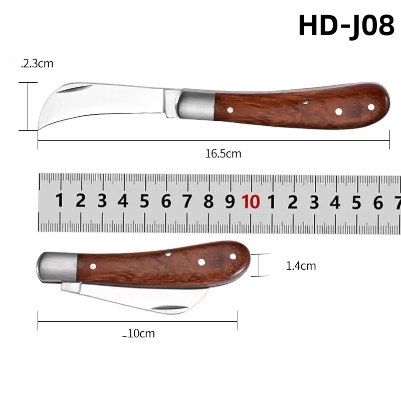 Folding Grafting Knife Grafting Tools Grafting Pruning Knife Professional Garden fruit tree Grafting Cutter Wooden Handle Knife