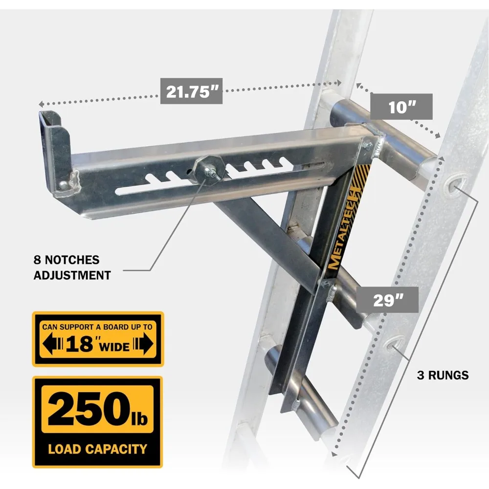 Jobsite Series 3-Rung Ladder Jack 2-Pack E-LJ30P, Aluminum Jack for Scaffolding Extensions and Work Platforms, Scaffold