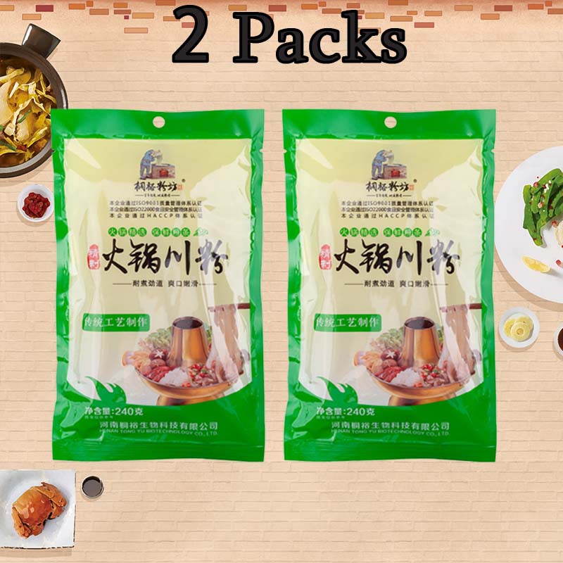 Yellow Dragon Hotpot Potato Noodles/Broad Potato Noodles 8.47oz(240g)*2 packs