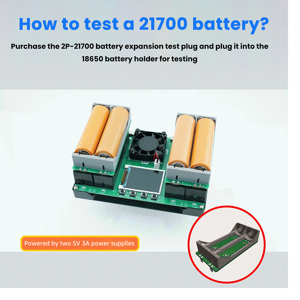 Probador de capacidad de batería y resistencia interna 18650 de cuatro canales, módulo de carga y descarga automática, probador de carga electrónica