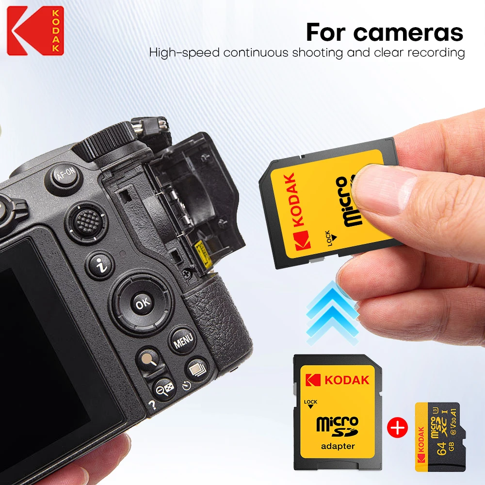 KODAK Micro SD 512GB 256GB Memory Card UP TO 100MB/s C10 U3 32GB 64GB 128GB TF Card 4K HD For USB Card Reader Adapter Microsd