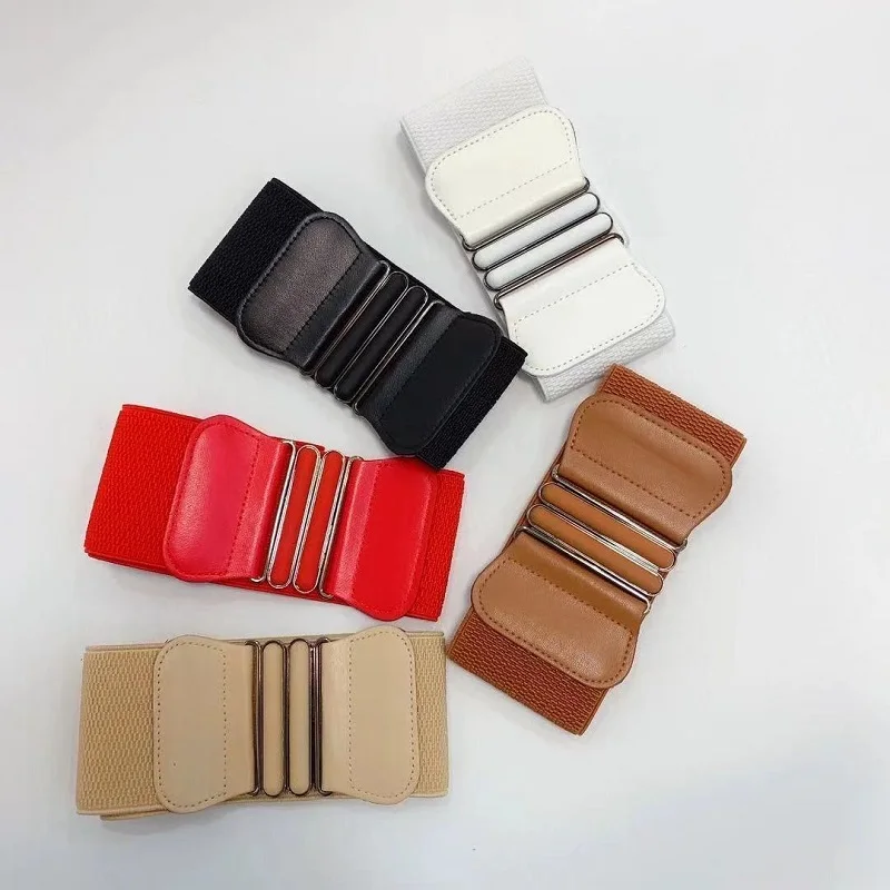 Ceinture élastique large pour femmes, ceintures blanches de travail, Corset extensible de haute qualité, à la mode, DT099