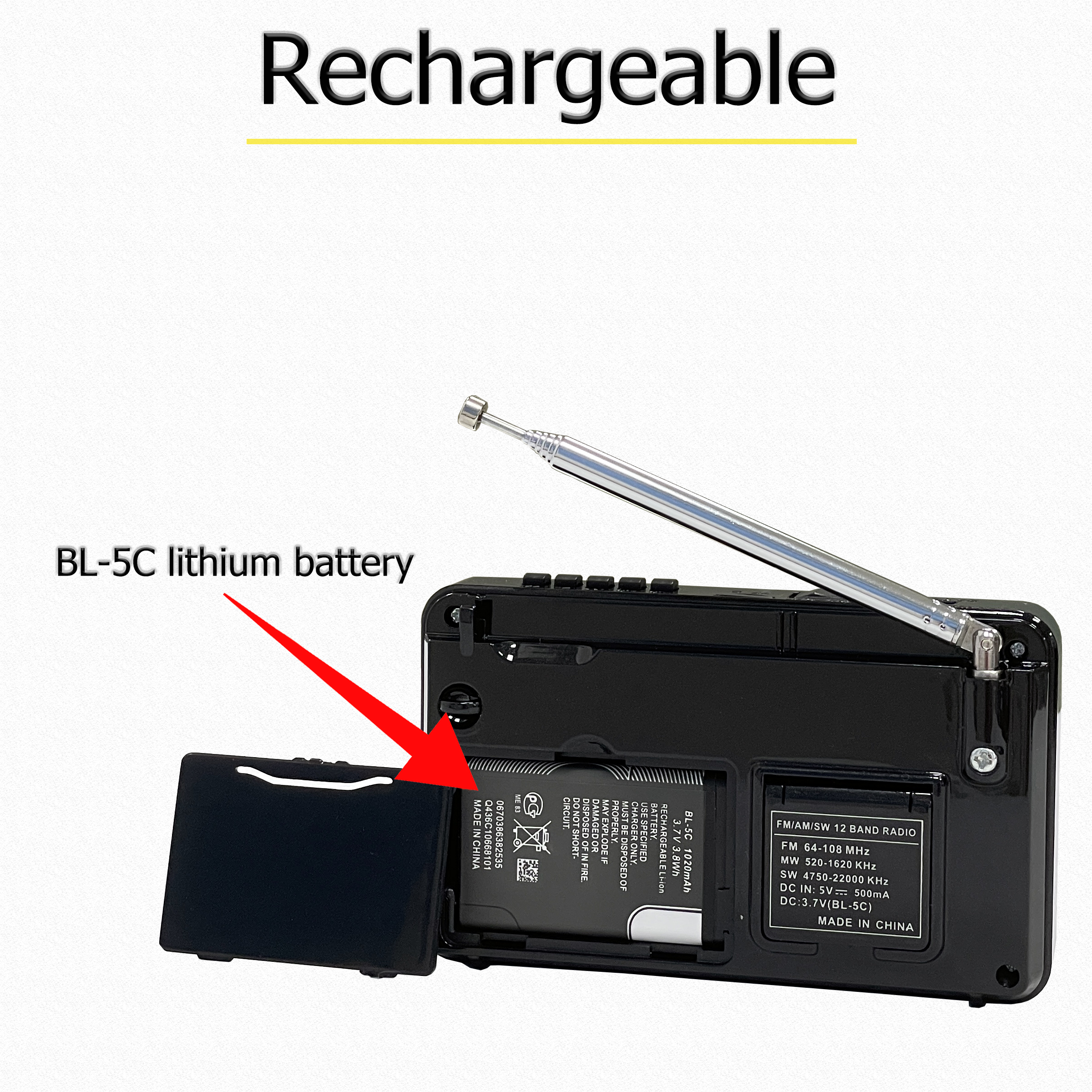 XHDATA D-328 Vielseitiger tragbarer AM/FM/SW DSP-Radioempfänger mit MP3-Player, TF-Karte, USB und Bluetooth-Konnektivität