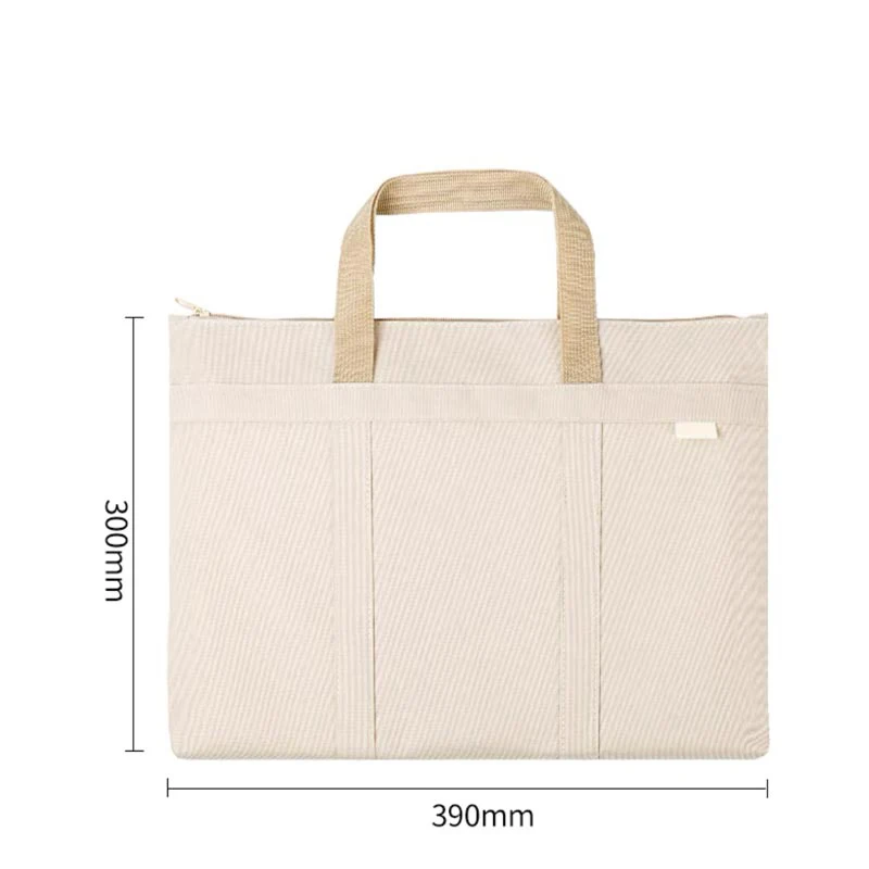 Thickened Large Capacity Oxford Cloth Canvas Briefcase Customizable Conference Document Bag Zipper Handbag Business File Bag