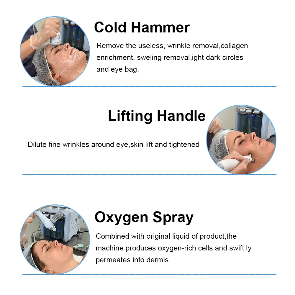 6 in 1 Small Bubble Machine Hydro Dermabrasion H2O2 Water Oxygen Deep Cleansing Face Lifting Aqua Peeling Facial Machine SPA Use