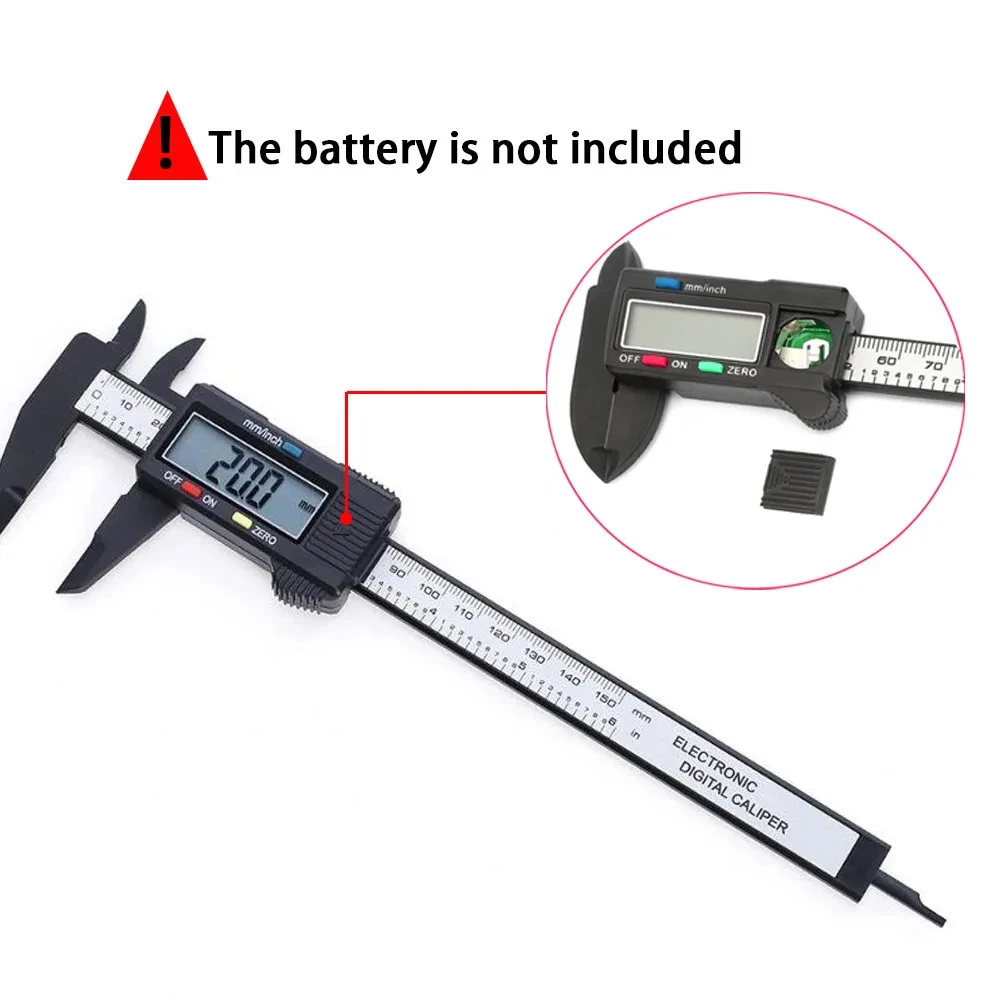1pc Kunststoff Messschieber Digital Display Messschieber 0-150mm Lineal Elektronische Mikrometer Lineal Höhe Tiefe Mess Werkzeug