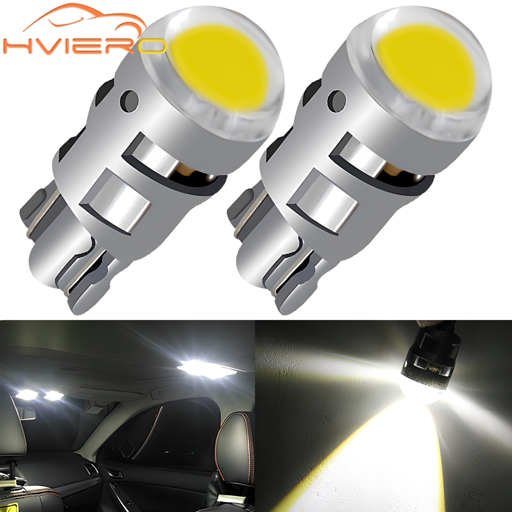 2 шт. T10 COB светодиодный сигнальный фонарь постоянного тока 12 В, автомобильная лампа W5W 194 168 для чтения, внутренние лампы, резервные противотуманные фары заднего хода, ультра яркие
