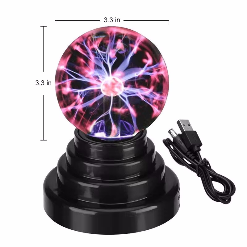 3 polegada novidade bola de plasma de vidro mágico luz usb plug-in apenas toque lâmpada de plasma de vidro mágico para crianças presente de aniversário decoração de casa