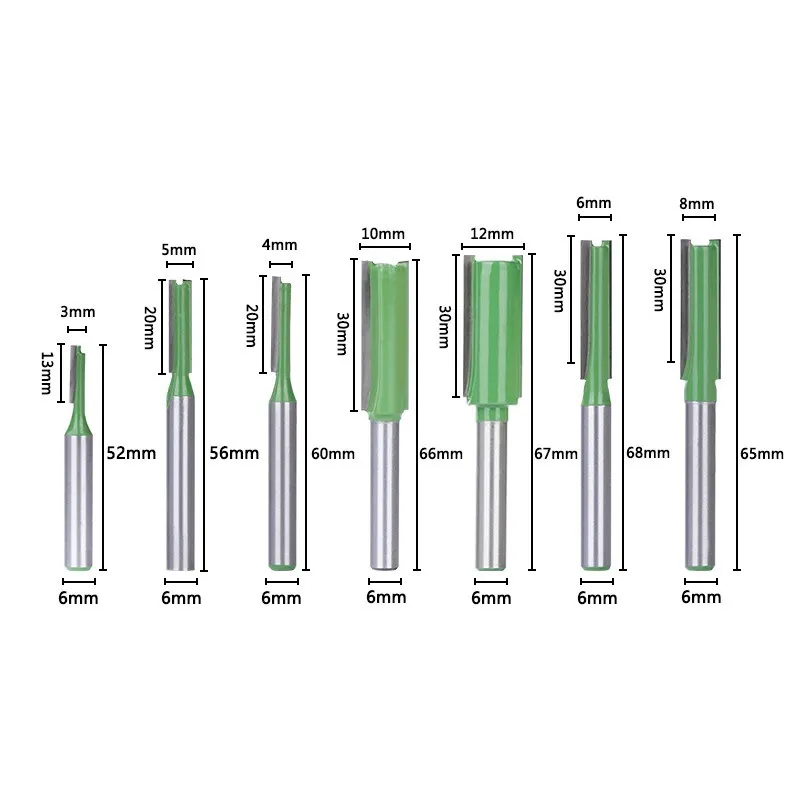 XCAN เดี่ยวคู่ขลุ่ย Straight Bit 6Mm Shank เครื่องตัดไม้ทังสเตนคาร์ไบด์ Router บิตงานไม้เครื่องมือ