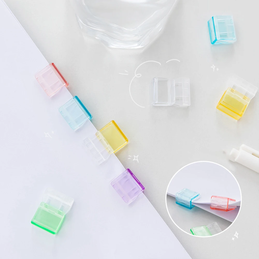 Kim Bấm Kẹp Giấy Mini Màu Sắc Kẹp Giấy Kẹo Trong Suốt Kim Loại Tài Liệu Đánh Dấu Trang Tập Tin Chỉ Số Trang Giá Đỡ Kẹp Văn Phòng Học