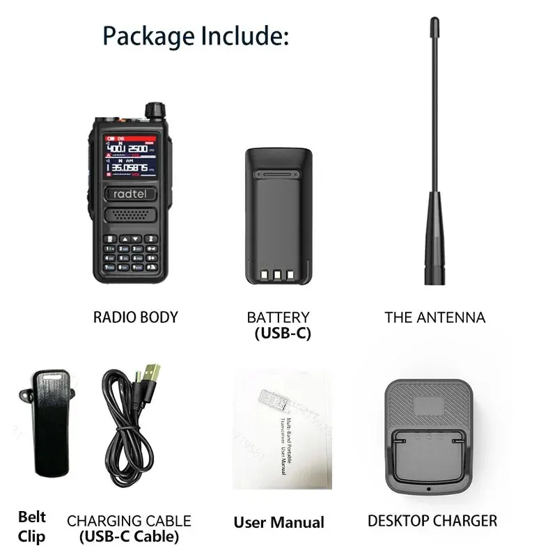 Radtel RT-470 6 bands amateur ham zwei weg radio station 256ch 10w air band walkie talkie noaa lcd farbe polizei scanner luftfahrt