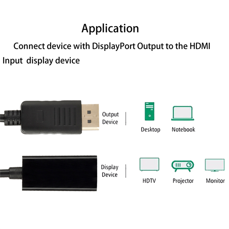 Adaptador 4K DisplayPort a HDMI macho DP a hembra, convertidor de Cable Compatible con HDMI, Audio y vídeo para proyector HD TV PC