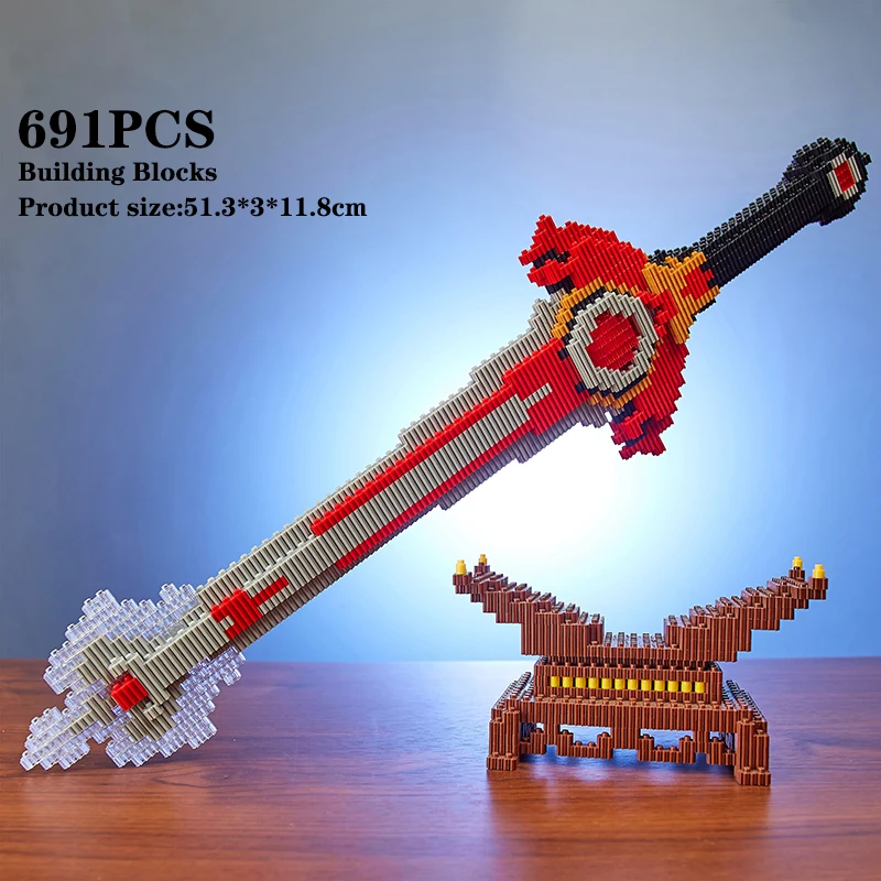 ดาบ Building Block ของเล่นคอสเพลย์จําลองดาบประกอบของเล่นนินจามีดอาวุธอิฐของเล่นของขวัญสร้างสรรค์สําหรับเด็ก
