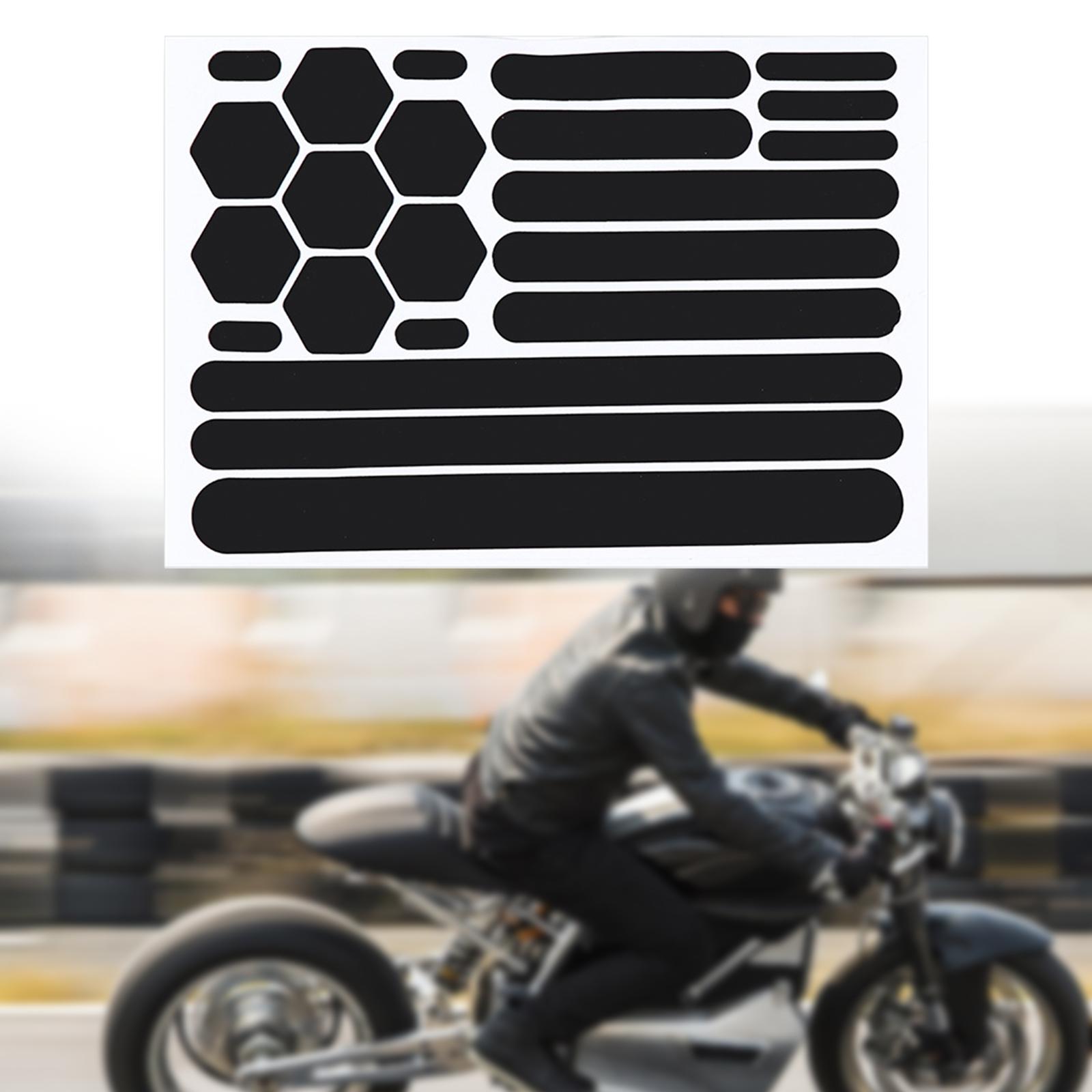 Motorcycle Sticker Reflective Gear Reflective Black Stickers Motorcycle Reflective Tape for Helmet Cars Trailers Bikes premium