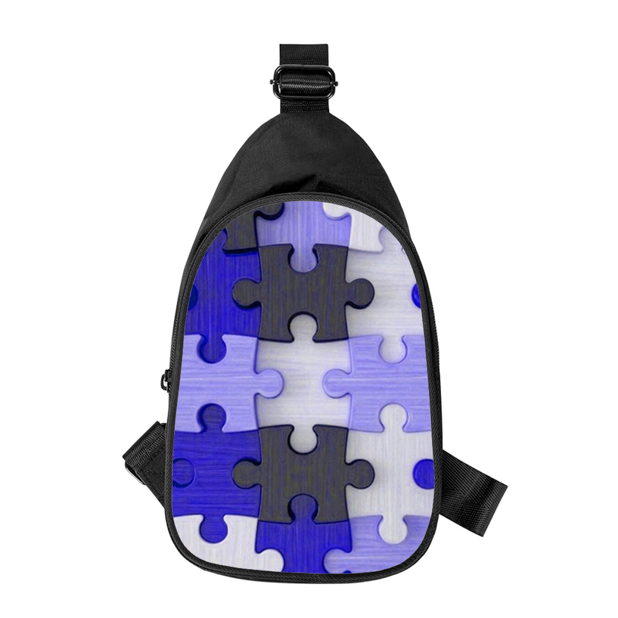 Persönlichkeit Kunst Puzzle 3D-Druck neue Männer Kreuz Brusttasche diagonal Frauen Umhängetasche Ehemann Schule Taille Pack männliche Brust Pack
