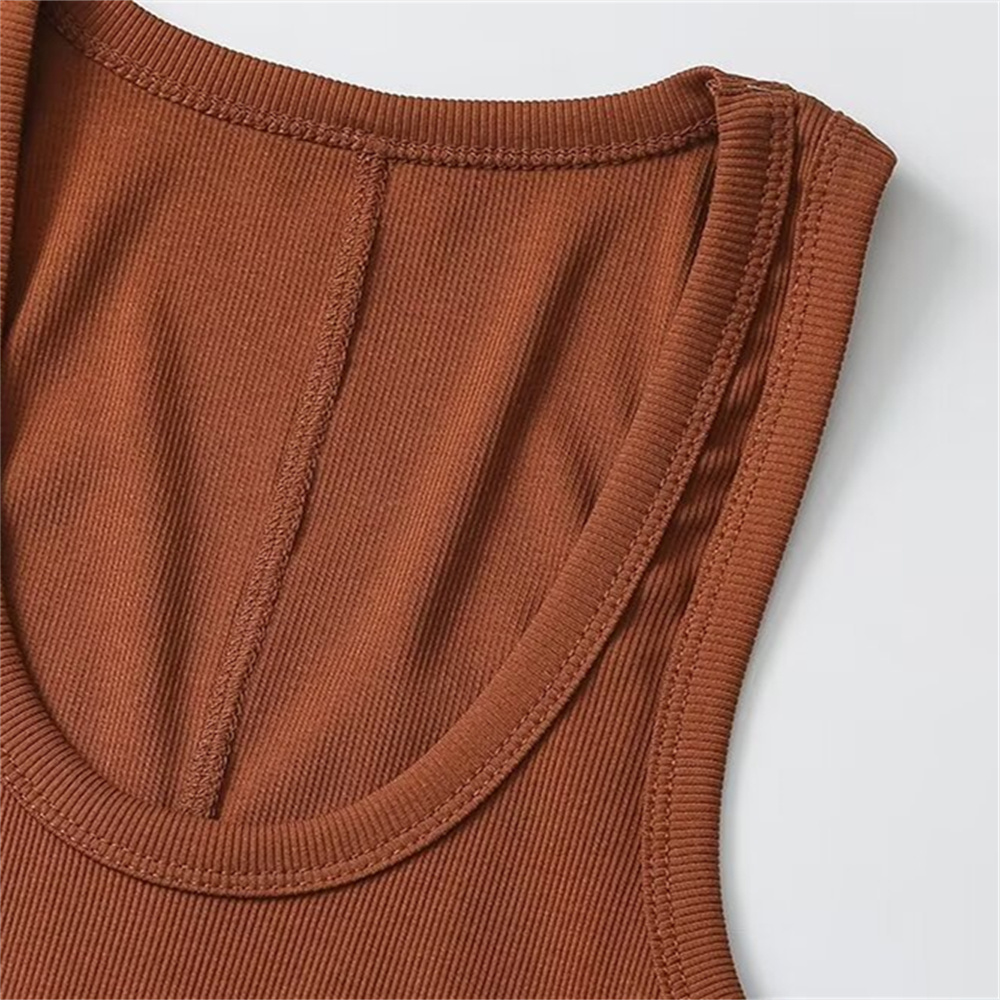 Spring/Summer New Product Women's Slim Fit Solid Color Suspended Ribbed Tank Top Spicy Girl Style T-shirt