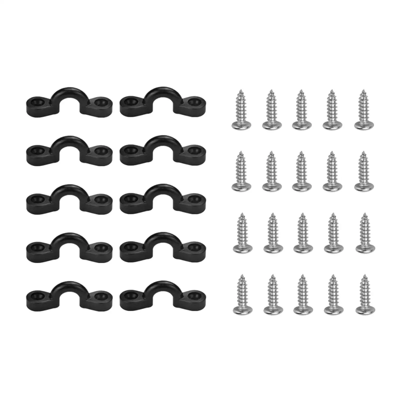 Almohadilla para Kayak, Hardware de punto de anclaje tipo C, ojal de hebilla con mango de tracción con tornillos para canoas, barcos, Kayaks, 10 Uds.
