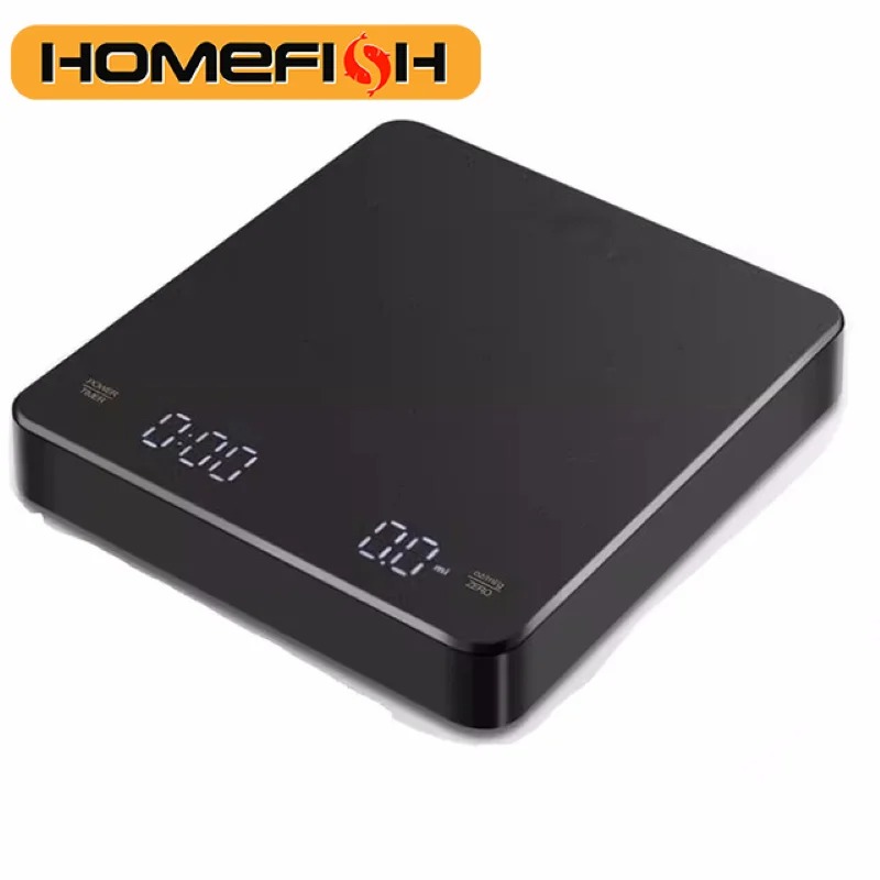 KC2 Digital Rechargeable Coffee Scale with Timer LED Screen Espresso USB 0.1g to 3kg High Accuracy Measuring Kitchen Scale