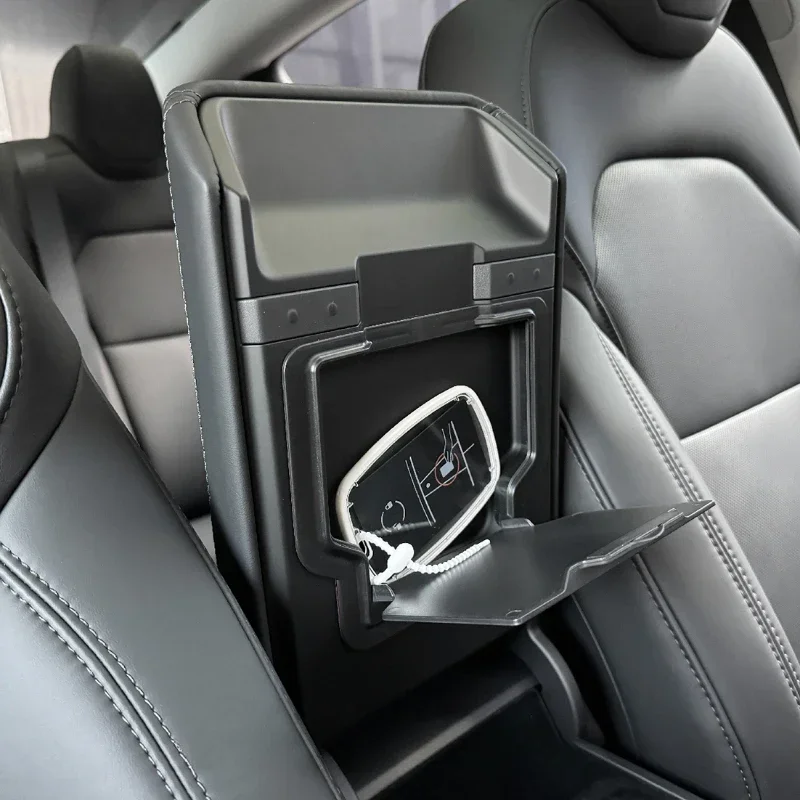 For New Tesla Model 3+ Highland 2024 Hidden Storage Box Magnetic Suction Press Armrest Box Privacy Storage Interior Accessories