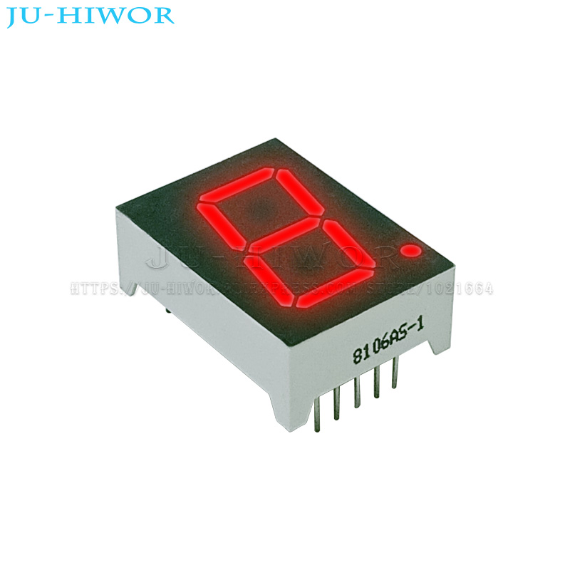 10 Stück 10 Pins 8106AS 8106BS 0,8 Zoll 1 Ziffern Bits 7 Segment Rote LED Digitalanzeige Digitron Gemeinsame Anode Kathode C-A C-C