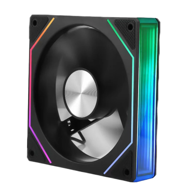 UPSIREN UF-3 Prism 7 PRO Computergehäuse-Lüfter, doppelseitige Vollobjektiv, 12 cm ARGB-Motherboard-Synchronisierung, CD-Musterachse