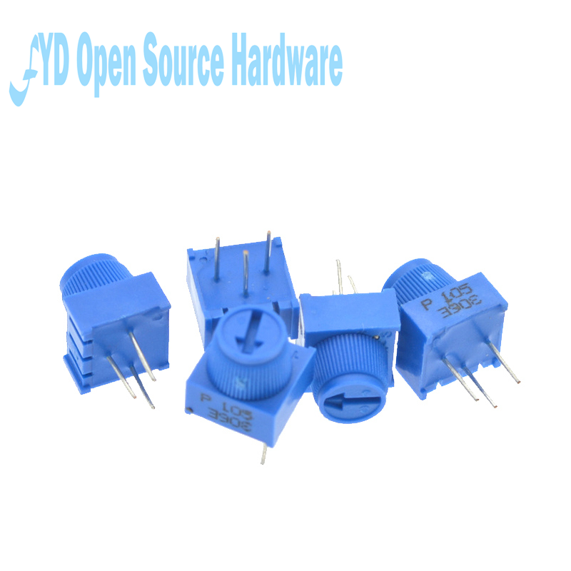 3386P-1-103 1k 2k 5k 10k 20k...  0.5W, 1/2W PC Pins Through Hole Trimmer Potentiometer Cermet 1 Turn Top Adjustment 5PCS/LOT