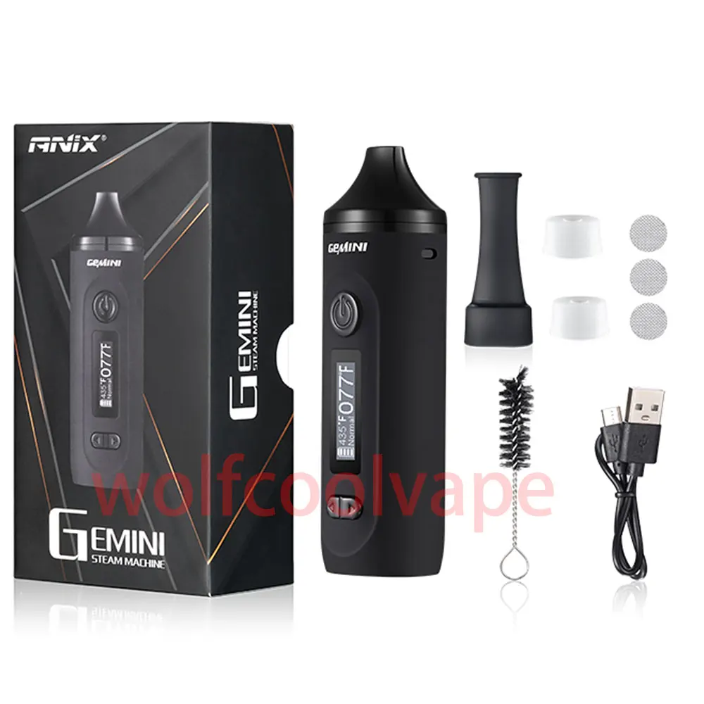 Dry Herb Vaporizer Gemini Herbal Starter Kit Batterietemperaturregelung OLED-Bildschirm 2200 mAh E-Zigaretten Vape Pen Kits