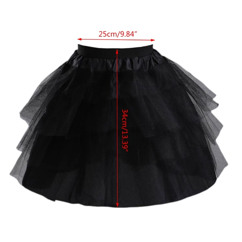 652F Cosplay Người Giúp Việc Mặc Gothic Pettiskirt Ngắn Không Tường Petticoat Bé Gái Lê Lưới Y