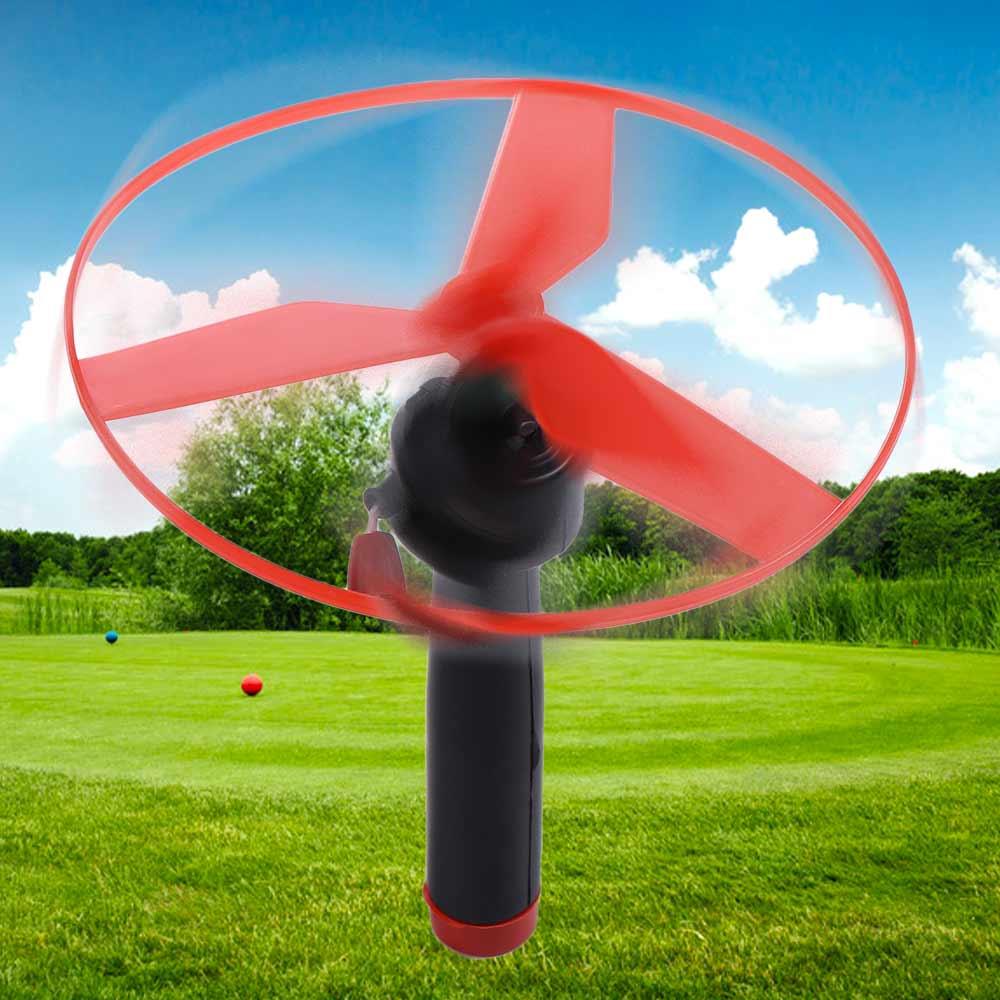 Pull String Pull String Flying Disc Flying Spin Top Hand-push Propeller Helicopter Outdoor Toys Random Color Plastic