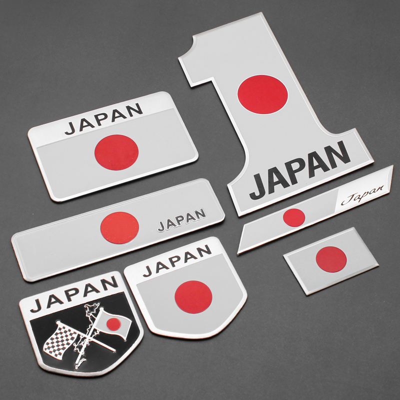 Estilo de carro 3d alumínio japão logotipo bandeira adesivos emblema emblema decalques decoração para honda accord cidade civic crv acessórios automóveis