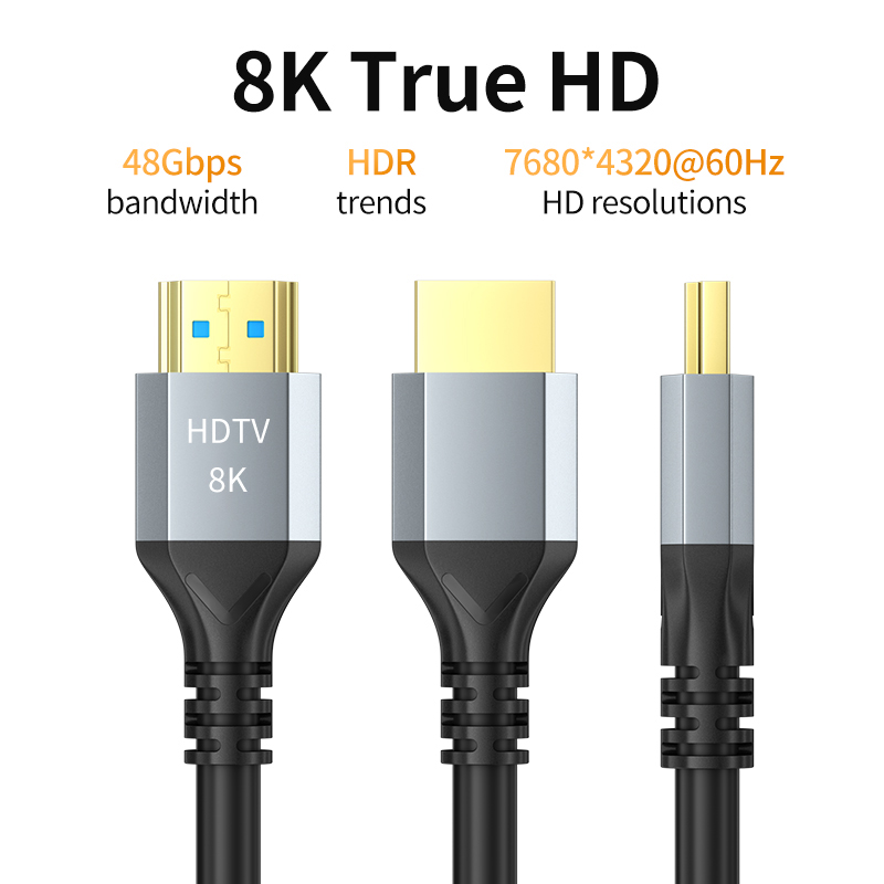 8K HDMI 2.1 케이블 4K@120Hz 8K@60Hz 48Gbps EARC ARC HDCP RTX 비디오 케이블용 초고속 HDR PC 노트북 프로젝터 HD TV PS5