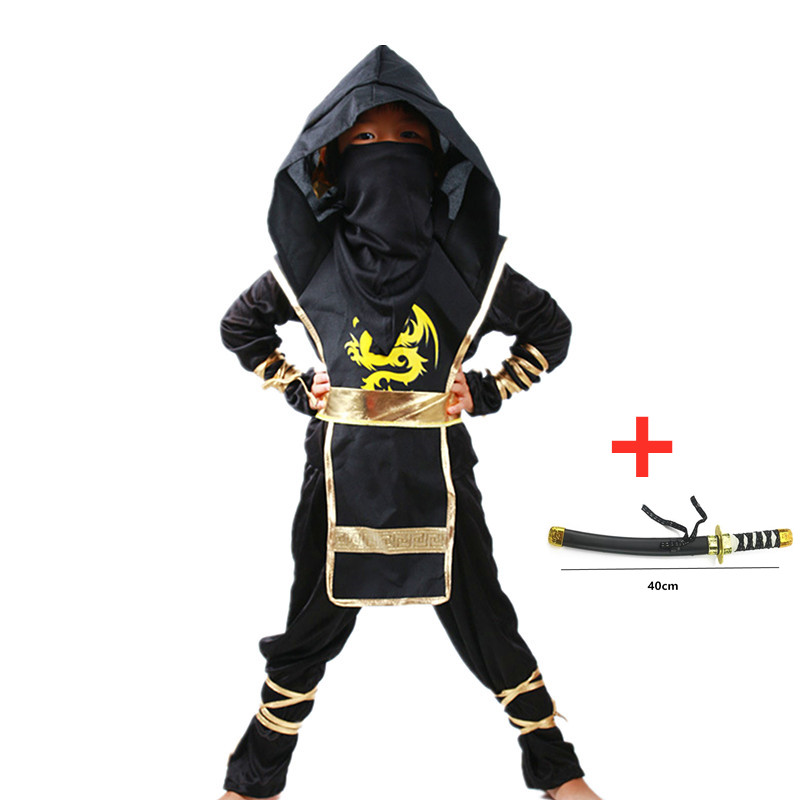 Jongens Ninja Deluxe kostuum voor kinderen met wapentaccessoires Kung Fu-outfit voor kinderen Halloween-ideeën Geschenken met bajonetspeelgoed
