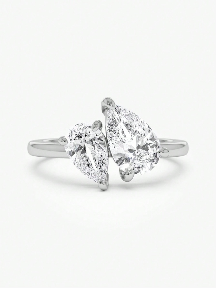 925 Sterling Silver Sparkling Water Drop Interweaving Dazzling Clear Pear CZ Finger Rings For Women Gift Wedding  Fine Jewelry