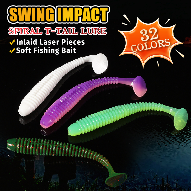 2023 HOT Impact Ring Shad Fishing Lure Soft 63mm 80mm 97mm Plastics Baits Swimbait Jigging LureBait perch Lures