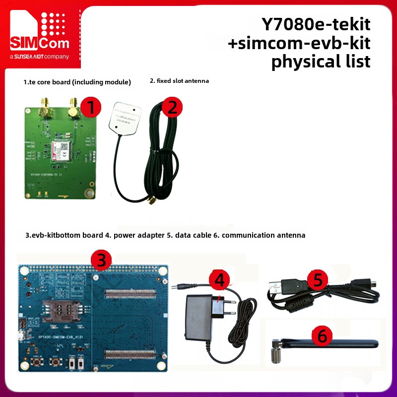 Comunicación central SIMCOM Y7080E-TEKIT placa de desarrollo central placa de evaluación NB + función de posicionamiento GPS/Beidou
