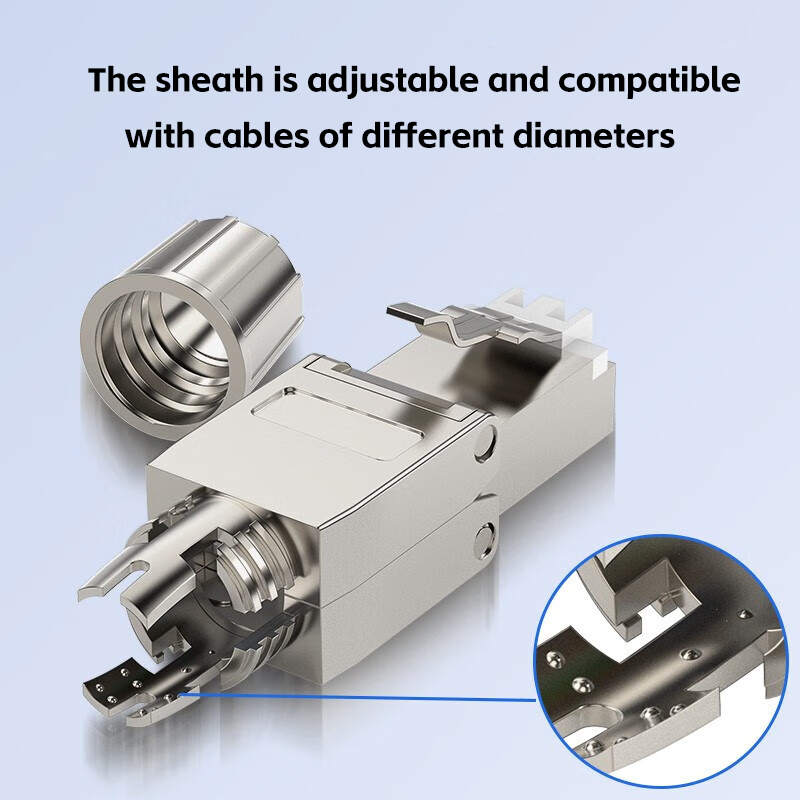 Conector cat7 rj45 sem ferramentas, plugues de terminação reutilizáveis blindados sem ferramentas, ethernet blindado para cabo ethernet