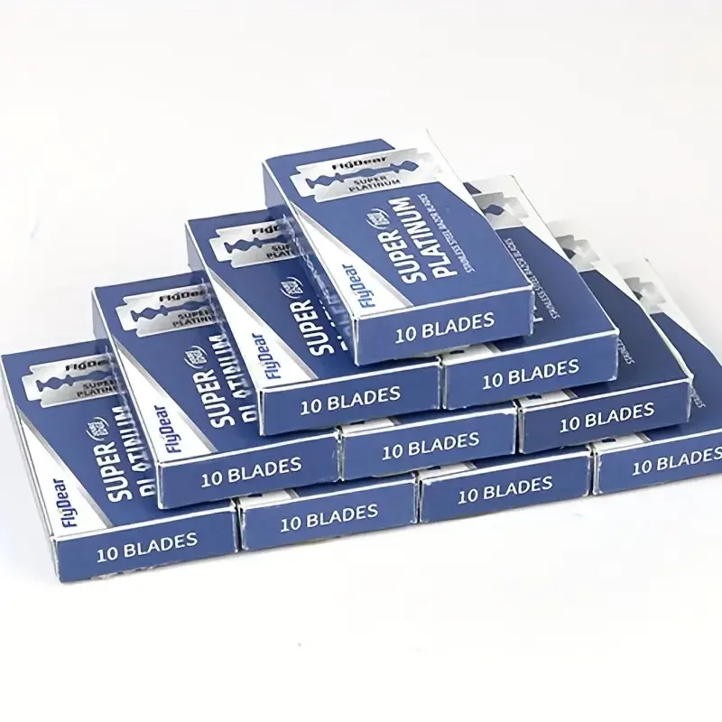 100PCS วัสดุสแตนเลสทนทานตัดผมโกนใบมีด Double EDGE มีดโกน Extra ใบมีดสแตนเลส