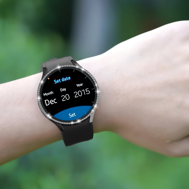 サムスンギャラクシーウォッチ 7 6 5 4 40 ミリメートル 44 ミリメートルスクリーンプロテクター PC バンパー強化ガラスダイヤモンド統合保護ケース