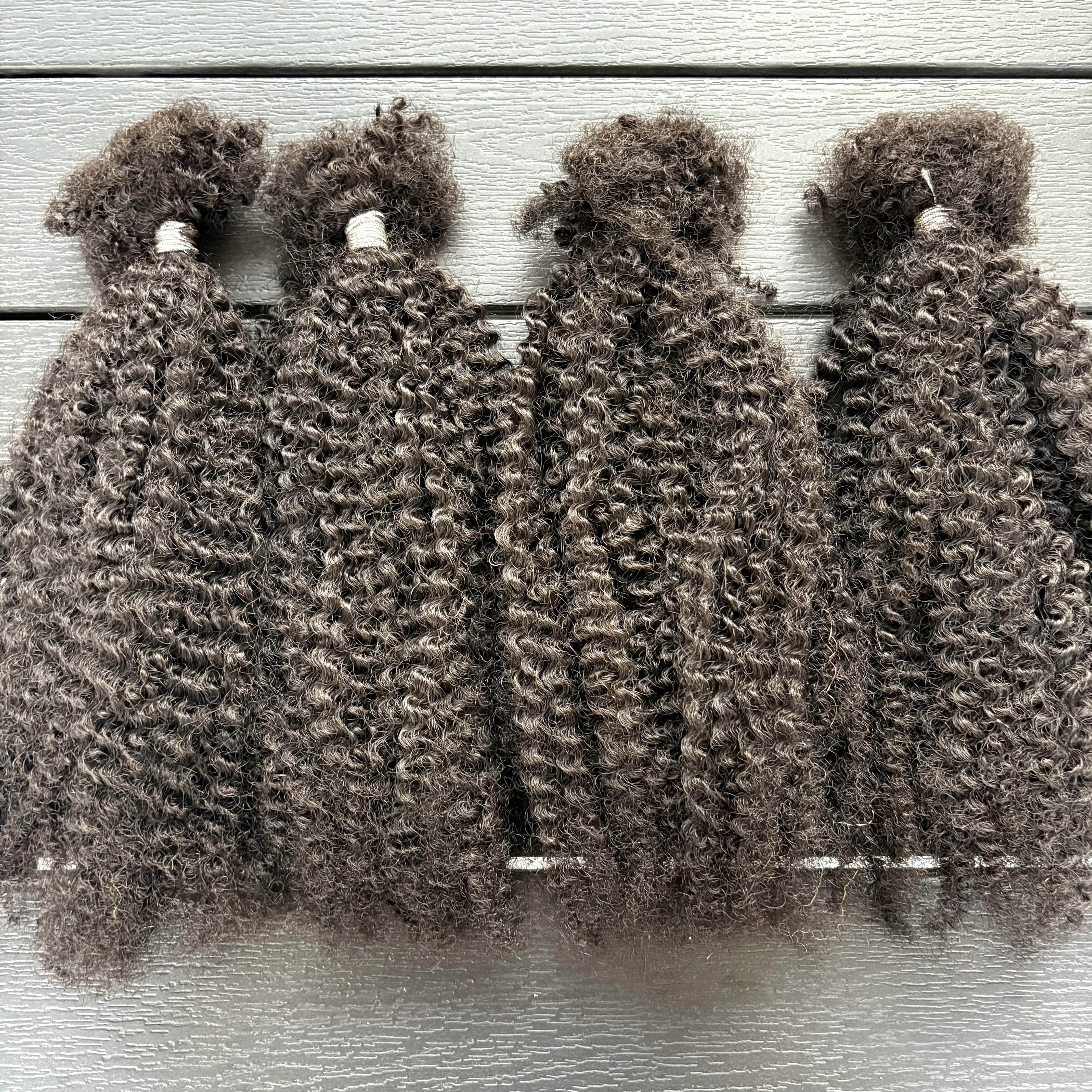 16 Polegada 30g/pacote ombre afro kinky encaracolado extensão de cabelo humano em massa sem trama para micro locs permanentes/torções/trança/reparo locs