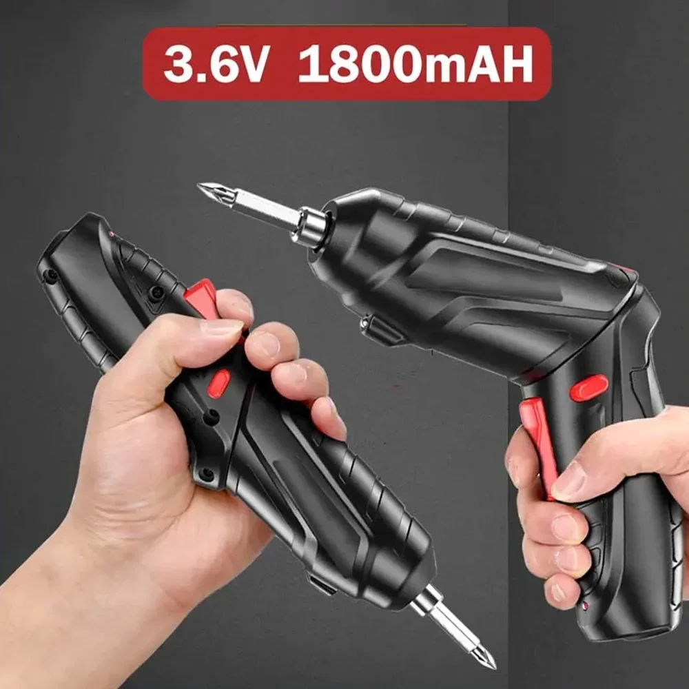 Juego de destornilladores eléctricos de 47 piezas, 3,6 V, batería de 1800mAh, portátil, inalámbrico, para mantenimiento del hogar