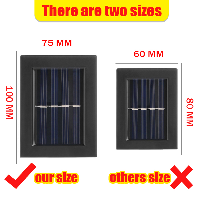 Solar Wall Light ABS Waterproof Up Down Outdoor with Built-in Li-ion Battery for Garden Yard Stairs Decoration Solar Panel Light