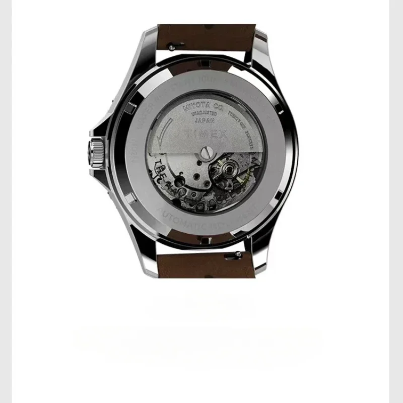 TIMEX นาฬิกากลไกอัตโนมัติชายอเมริกันสแตนเลสป้องกันรอยขีดข่วนนาฬิกาดําน้ํากันน้ําธุรกิจนาฬิกาพักผ่อน