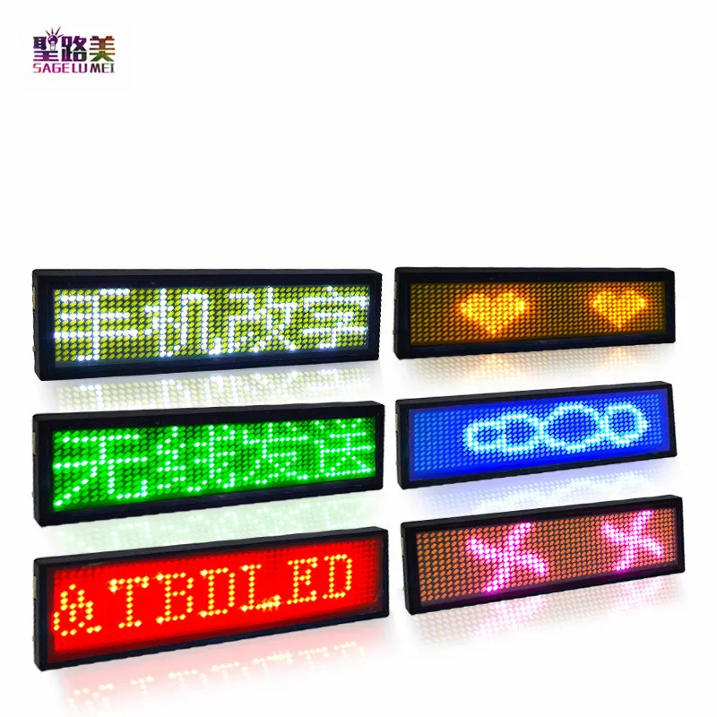 充電式 Bluetooth デジタル LED バッジ DIY プログラマブルスクロールメッセージミニ LED 名札 15 表示言語バッジモジュール