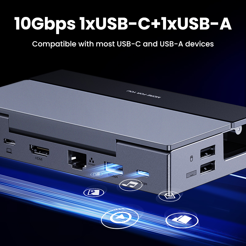 UGREEN Паровая док-станция 4K60Hz 9 портов RJ45 PD100W USB C HUB совместимая с паровым палубом ROG Ally LEGION Go iPhone 15 Pro/Pro Max