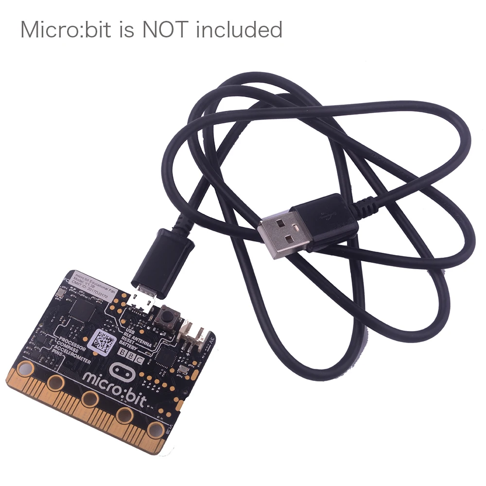 Microbit Micro USB Data Transmission Line 2A Fast Charging Cable TPE Soft Cord Black 1m for Andriod Raspberry Pi Pico Smartphone